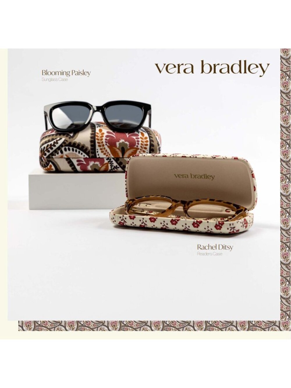 Vera Bradley Clamshell Eyeglass Case - BLOOMING PAISLEY